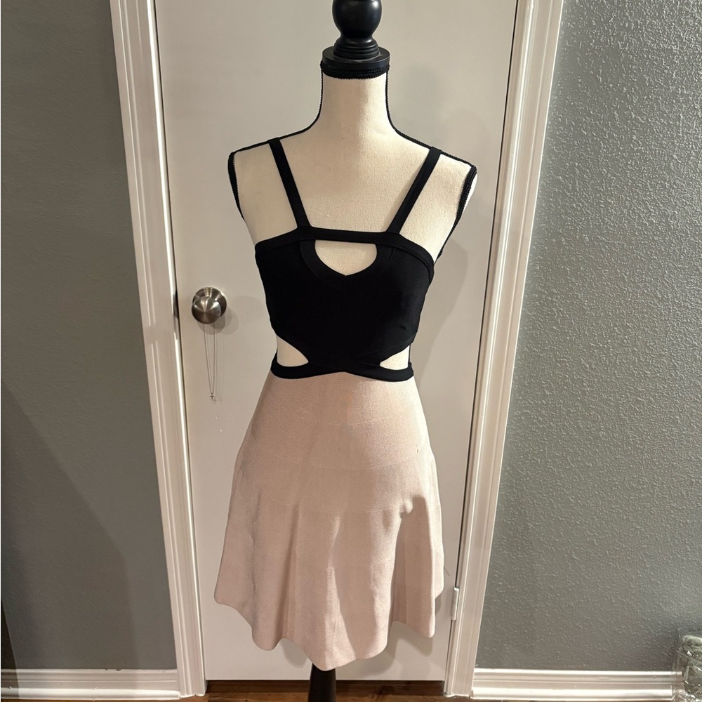 Elegant Black and Cream Women's Dress